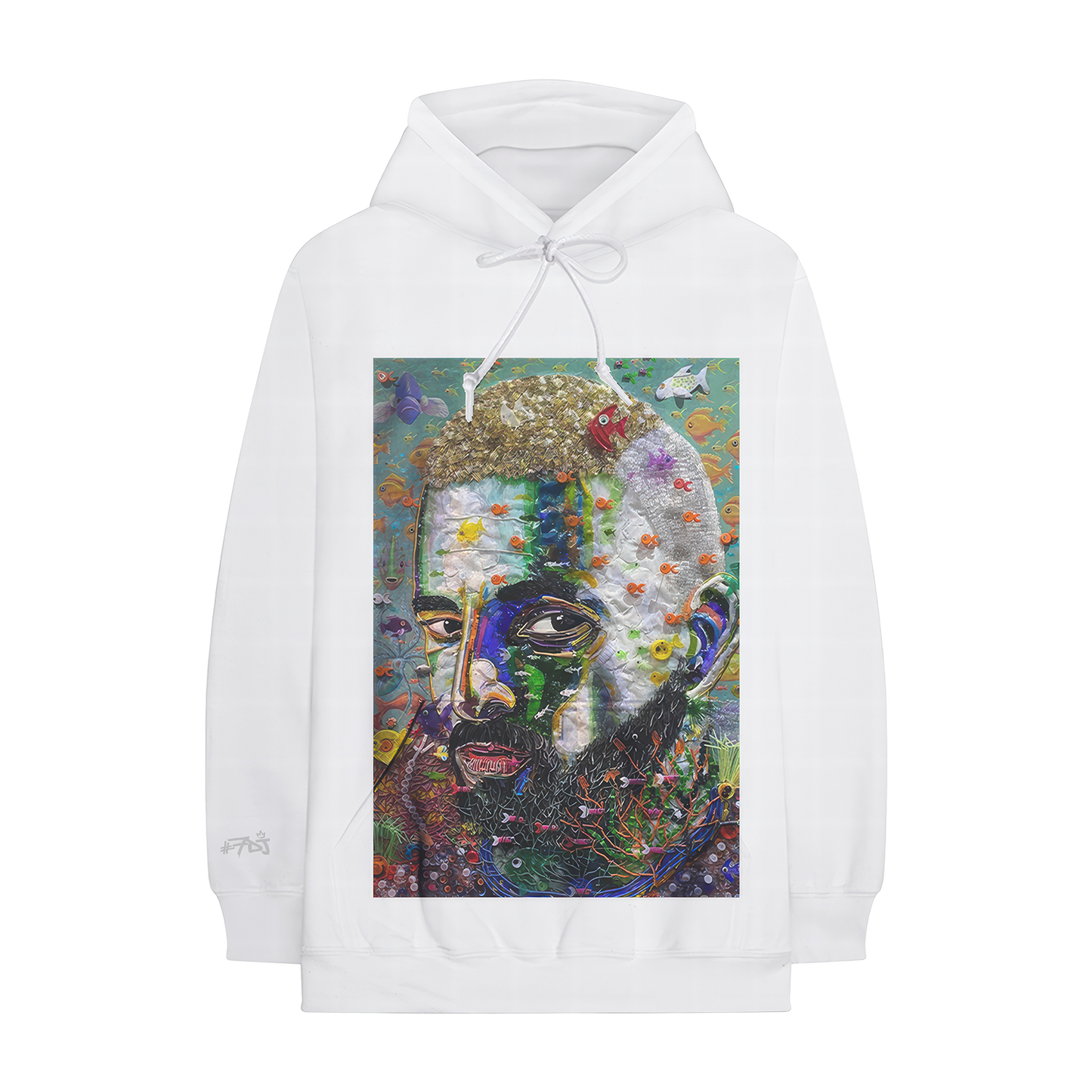 #7DJ Portrait White Hoodie