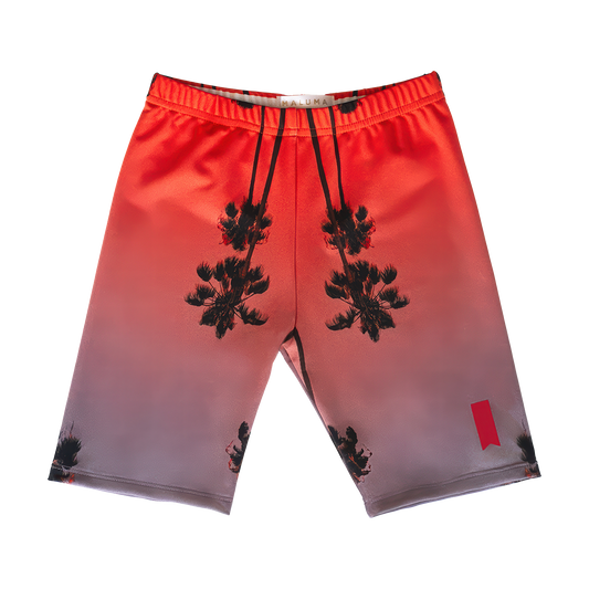 Palm Pink Premium Biker Shorts
