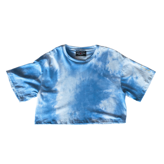 Dyed Crop Sky Blue Top