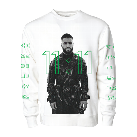 Maluma 11:11 White Crewneck Sweatshirt